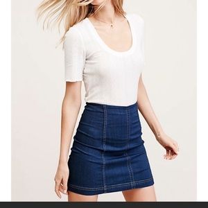 Free People Modern Femme Skirt in Dark Indigo